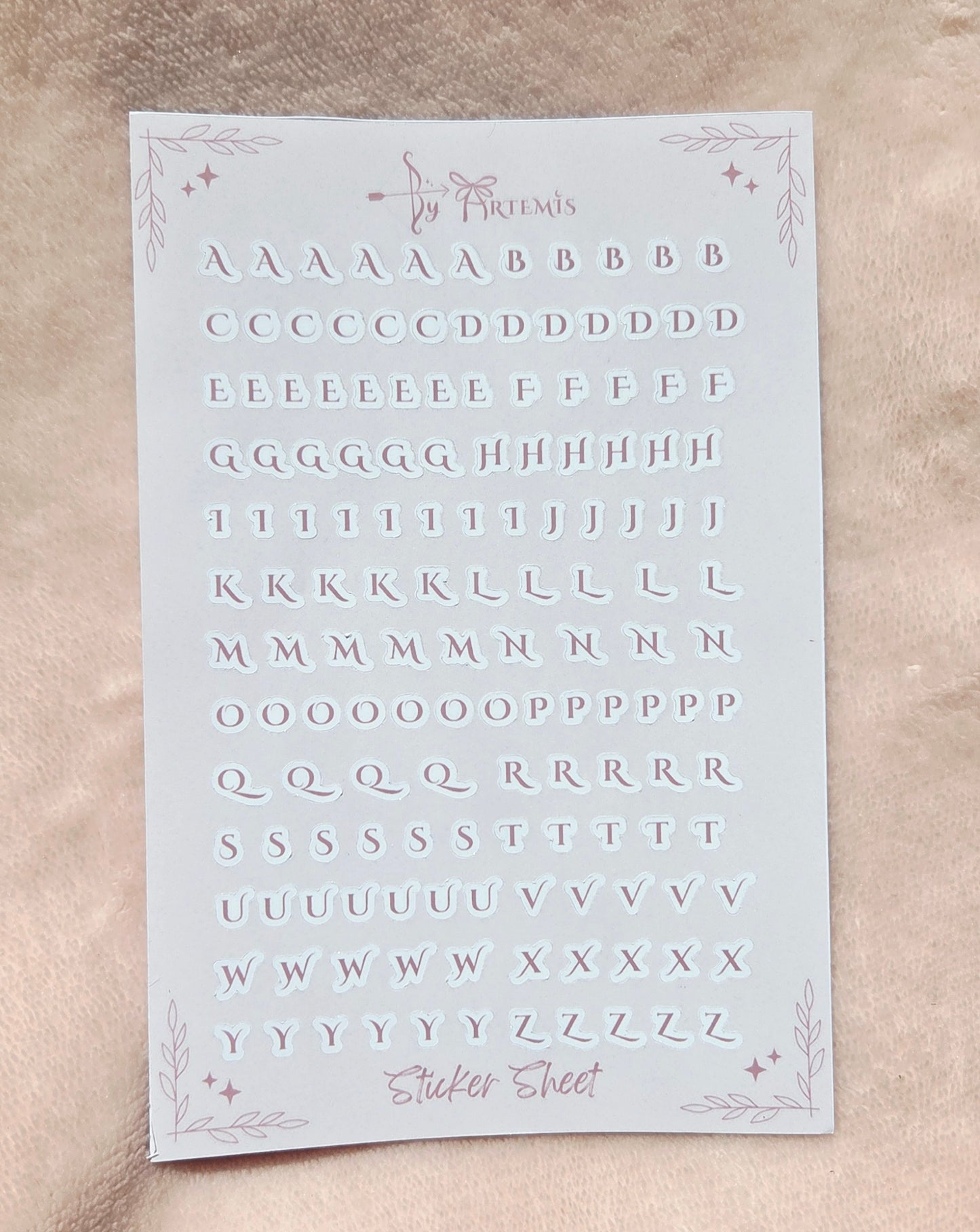 Alphabet Sticker Sheet