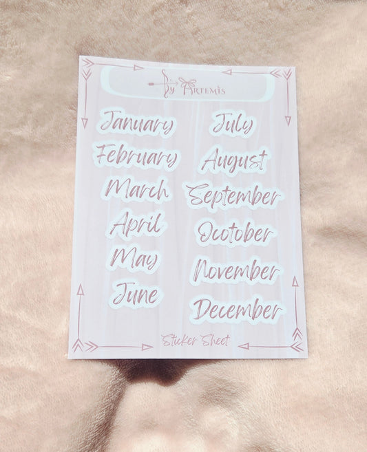 Months Sticker Sheet